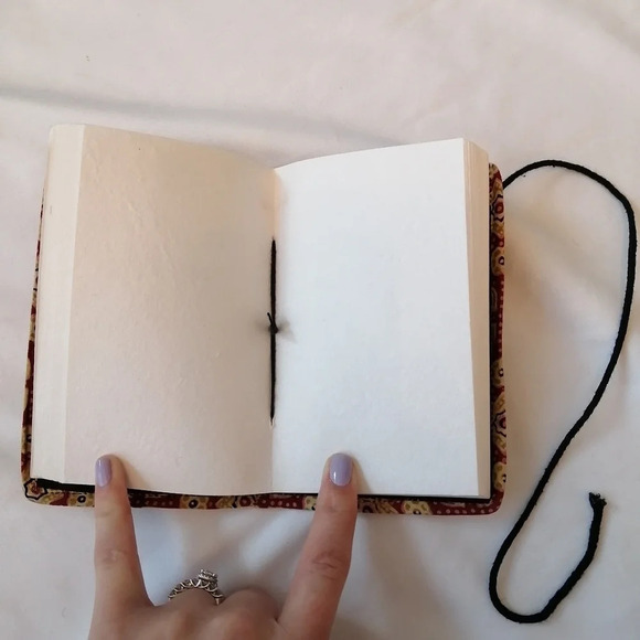 NWOT Natural Paper Plain Notebook with Soft Cover and Tie Closure - Picture 9 of 15